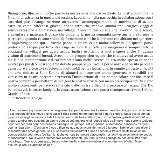 ringraziamenti ricevuti per pozzo gounghin